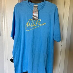 Nike Sky Blue Tee with Vibrant Yellow Accents